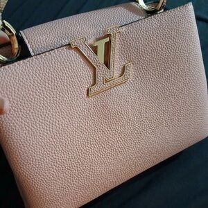 Women Pink Grain Leather Top-Handle Bag